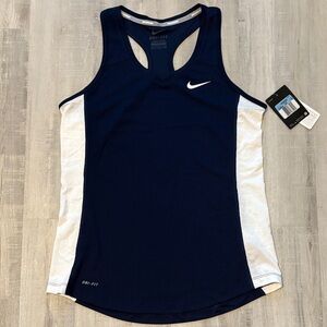 Nike Women's Blue and White Tank Top